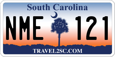 SC license plate NME121