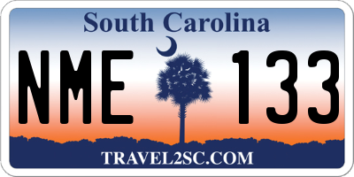 SC license plate NME133