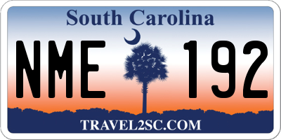 SC license plate NME192