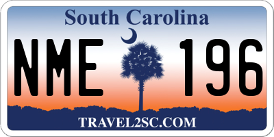 SC license plate NME196