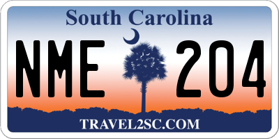 SC license plate NME204