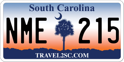 SC license plate NME215