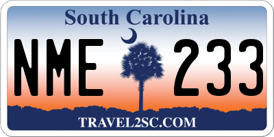 SC license plate NME233