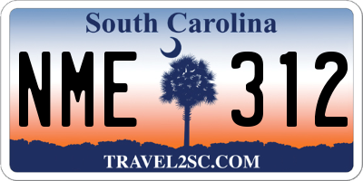 SC license plate NME312