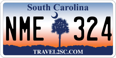 SC license plate NME324