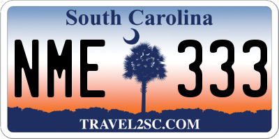 SC license plate NME333