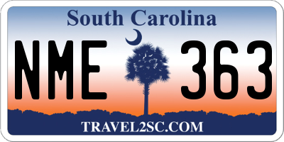 SC license plate NME363