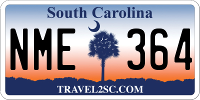 SC license plate NME364