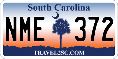 SC license plate NME372