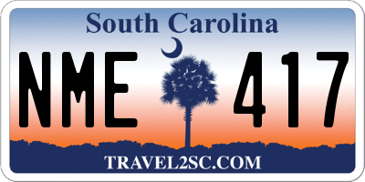 SC license plate NME417