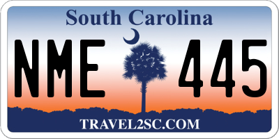 SC license plate NME445