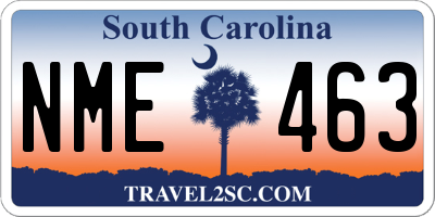 SC license plate NME463
