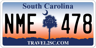 SC license plate NME478
