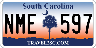 SC license plate NME597