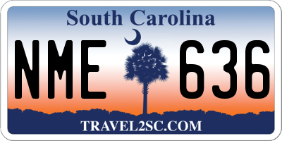 SC license plate NME636