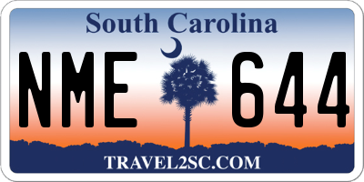 SC license plate NME644