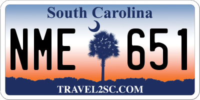 SC license plate NME651
