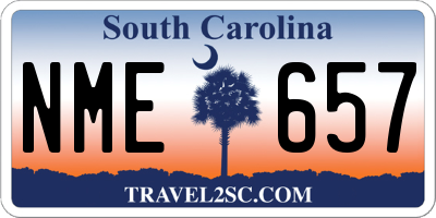 SC license plate NME657