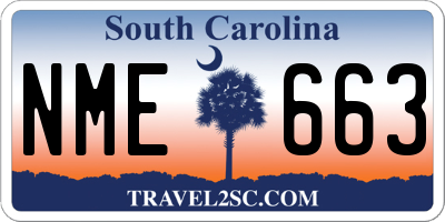 SC license plate NME663