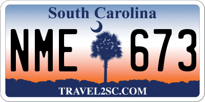 SC license plate NME673