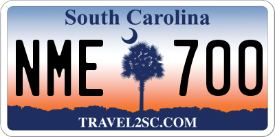 SC license plate NME700