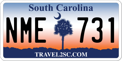 SC license plate NME731
