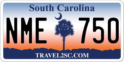 SC license plate NME750