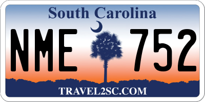 SC license plate NME752