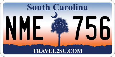 SC license plate NME756