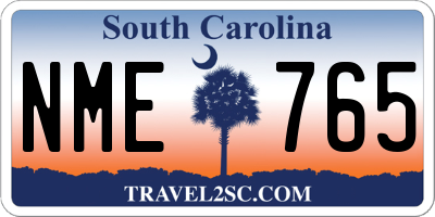SC license plate NME765