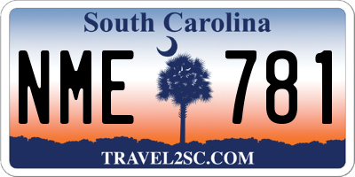 SC license plate NME781