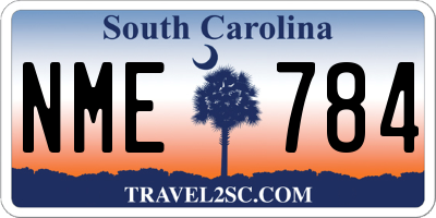 SC license plate NME784