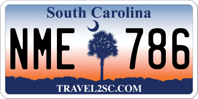 SC license plate NME786