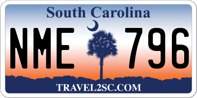 SC license plate NME796