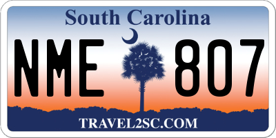SC license plate NME807