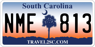 SC license plate NME813