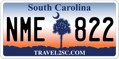 SC license plate NME822