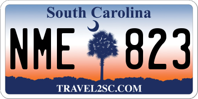 SC license plate NME823