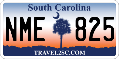 SC license plate NME825