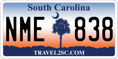 SC license plate NME838
