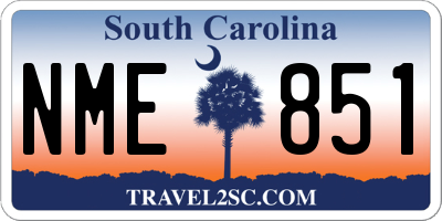 SC license plate NME851