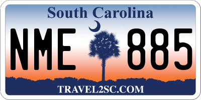 SC license plate NME885