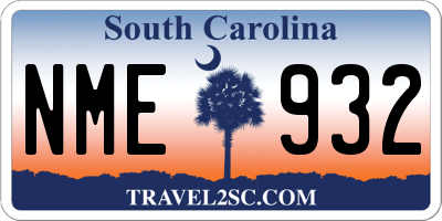SC license plate NME932