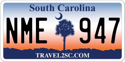 SC license plate NME947