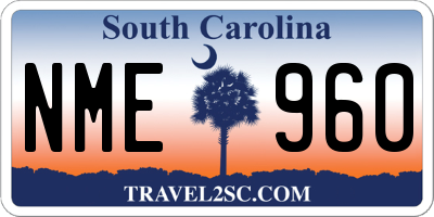 SC license plate NME960