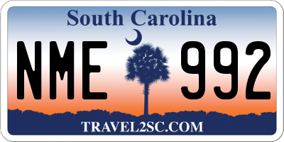 SC license plate NME992