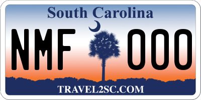SC license plate NMF000