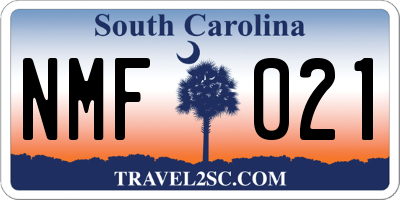 SC license plate NMF021