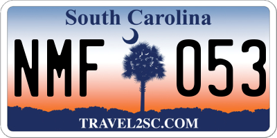 SC license plate NMF053