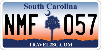 SC license plate NMF057